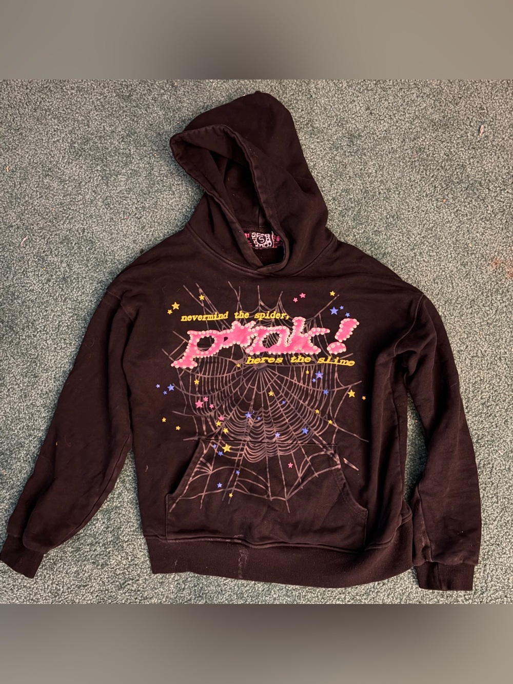 🔥🕷️💕 Sp5der P*nk Hoodie Black Size Small 💕🕷️🔥